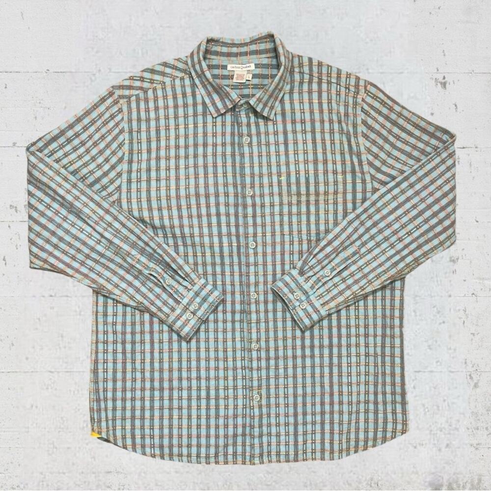 Carbon2Cobalt Men’s Size Large Blue Plaid Long Sleeve Button Down